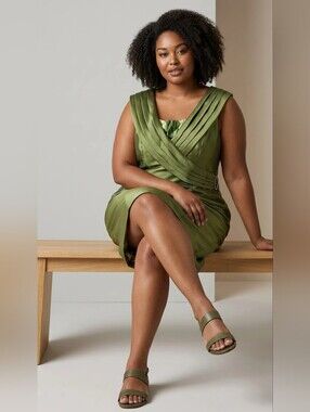Vintage Patra Green Satin Dress
